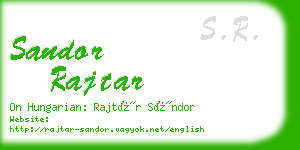 sandor rajtar business card